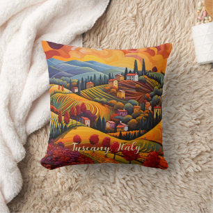 Coussin Peinture de Toscane en automne   Italie   Art du v