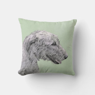 Coussin Peinture de Wolfhound irlandais - Joli art origina