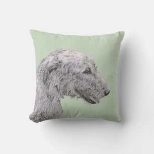 Coussin Peinture de Wolfhound irlandais - Joli art origina
