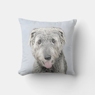 Coussin Peinture de Wolfhound irlandais - Joli art origina