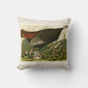 Coussin Peinture d'oiseaux sauvages de Turquie Audubon