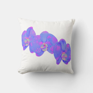 Coussin Peinture d'orchidée violette violette