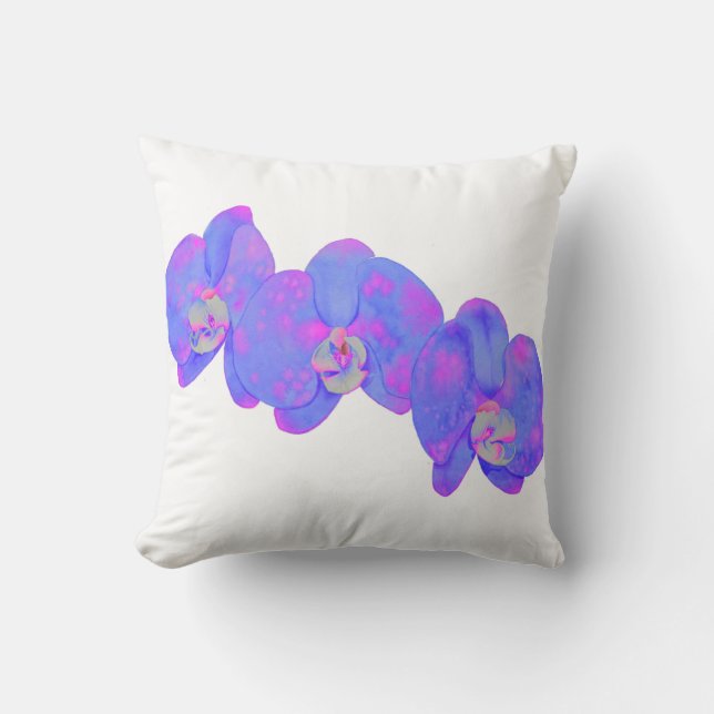 Coussin Peinture d'orchidée violette violette (Recto)