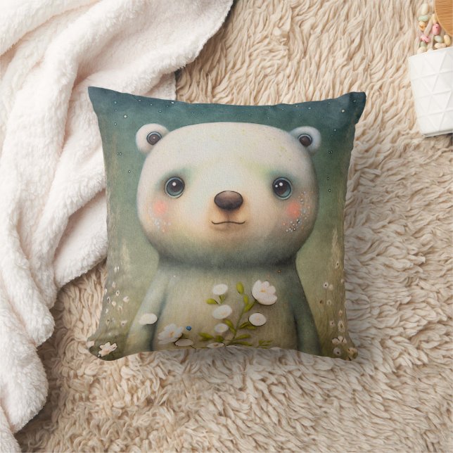 Coussin Peinture d'ourson polaire mignon (Couverture)
