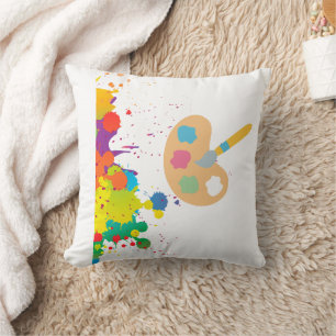 Coussin peinture éclaboussée