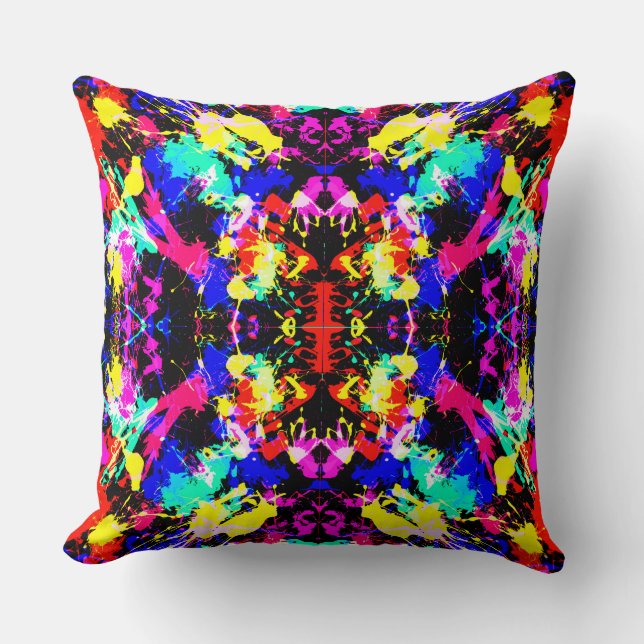 Coussin Peinture éclaboussée colorée mignonne (Recto)
