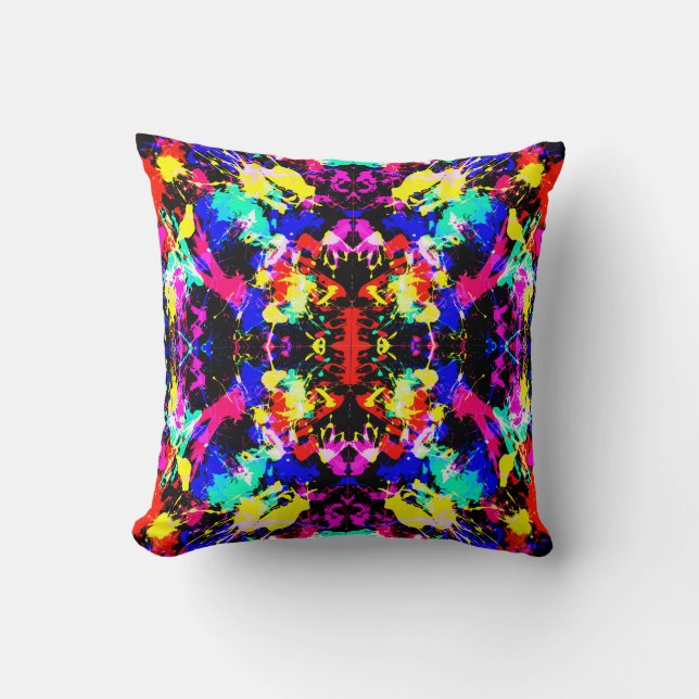 Coussin Peinture éclaboussée colorée mignonne (Recto)