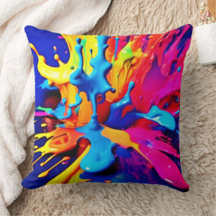 Coussin Peinture éclatante en couleurs vives