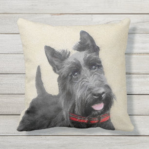 Coussin Peinture écossaise Terrier - Cute Original Dog Art