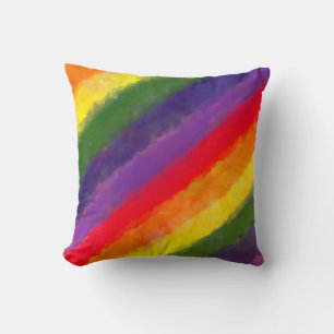 Coussin Peinture en aquarelle arc-en-ciel