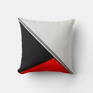 Coussin Peinture en bloc acrylique rouge gris noir