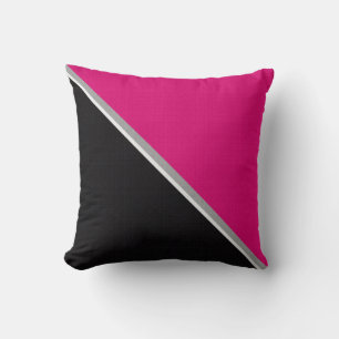 Coussin Peinture en bloc rose rose noir