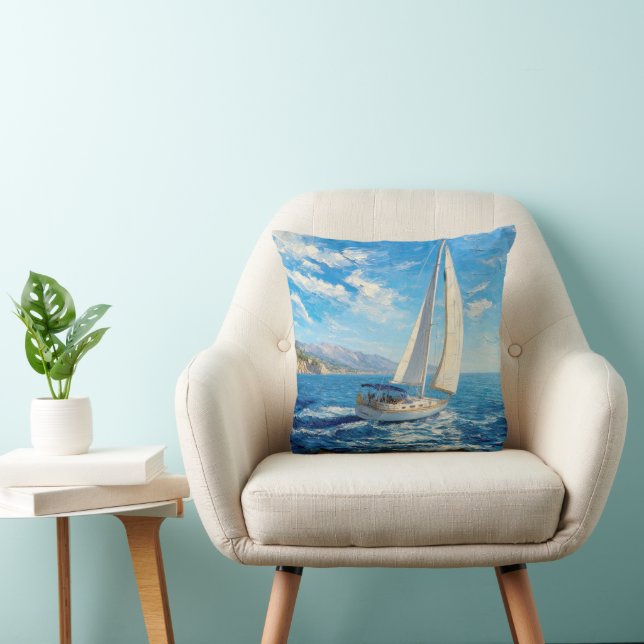 Coussin Peinture en impasto de voilier  (Chaise)
