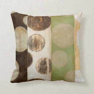 Coussin Peinture en panneau de bois de tonalité Terre avec