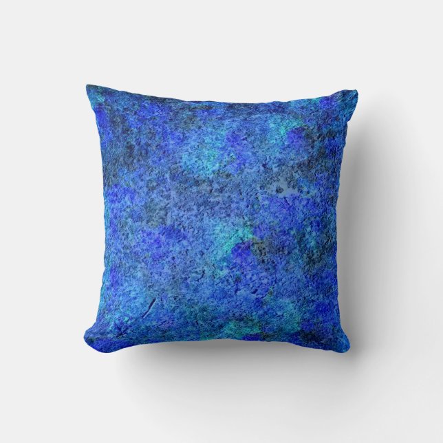 Coussin Peinture en pierre Abstraite bleue - Art Abstrait (Recto)
