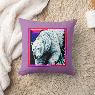 Coussin Peinture étonnante d'un ours polaire. Commandez dè