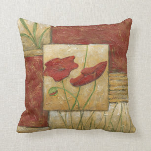 Coussin Peinture florale avec les courses évidentes de