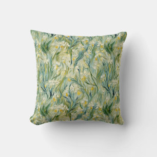 Coussin Peinture florale Starry Night d'inspiration textur