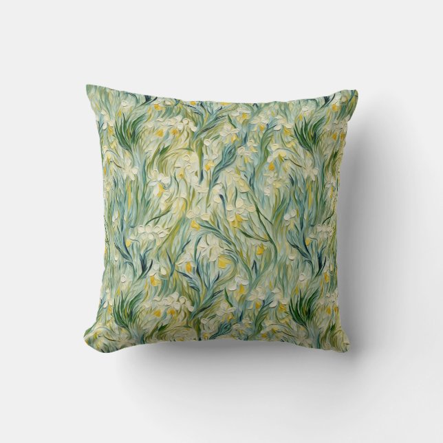 Coussin Peinture florale Starry Night d'inspiration textur (Recto)