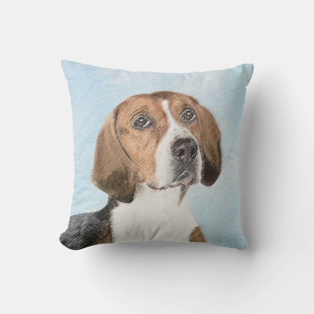 Coussin Peinture Foxhound en anglais - Joli art original c (Recto)