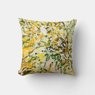 Coussin Peinture gaufrée expressive sur toile, créée à l'a