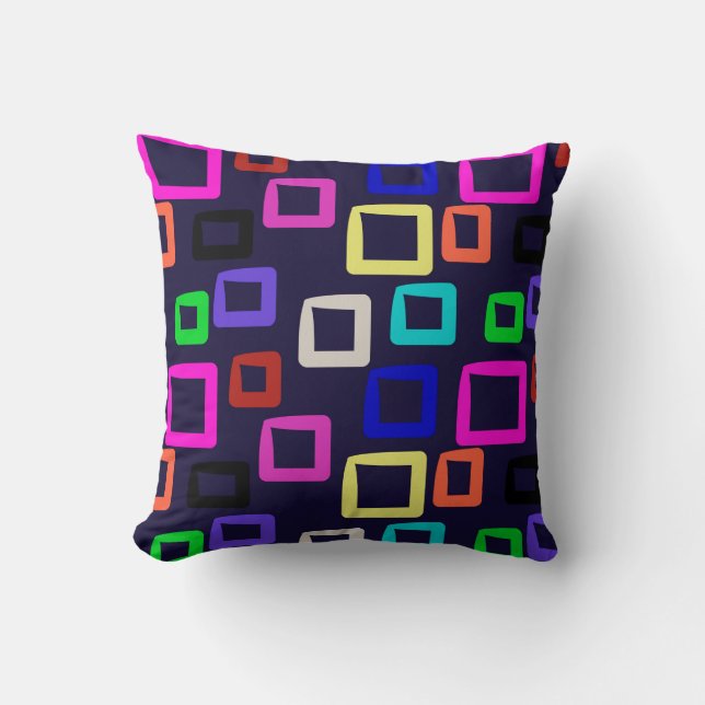 Coussin peinture géométrique carré, graphisme design trans (Recto)