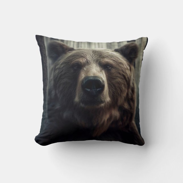 Coussin Peinture grizzli (Recto)