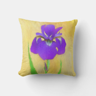 Coussin Peinture Iris à pois pourpre - Chien original mign