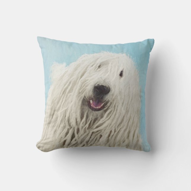 Coussin Peinture Komondor - Cute Original Chien Art (Recto)