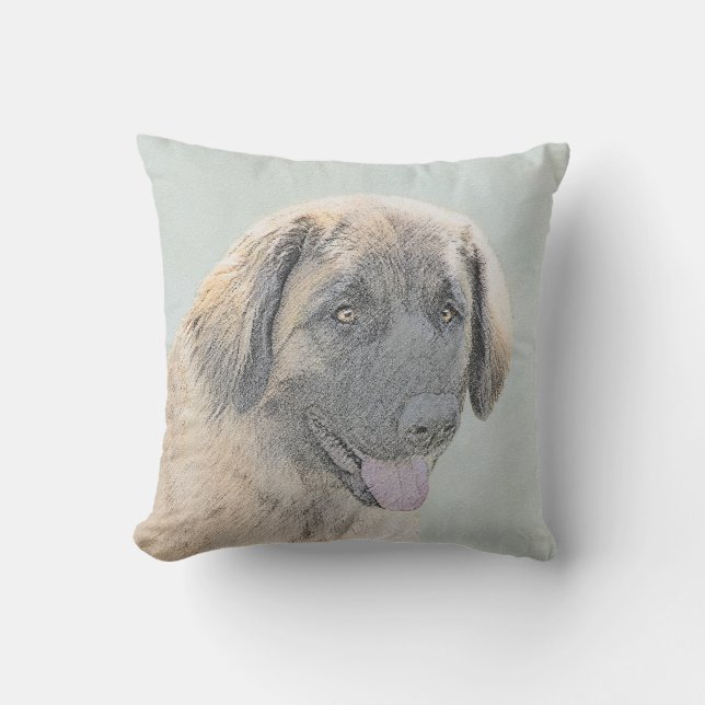 Coussin Peinture Leonberger - Joli art original chien (Recto)