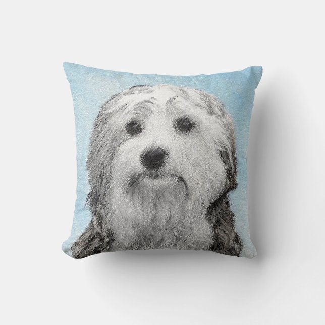 Coussin Peinture Lowchen - Cute Original Chien Art (Recto)