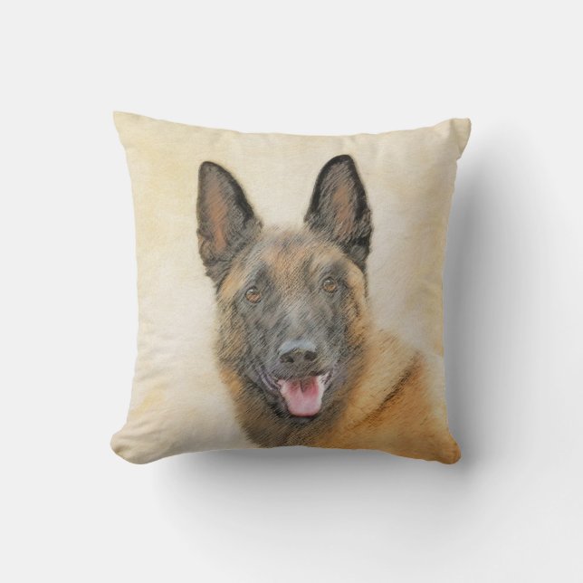 Coussin Peinture Malinoise belge - Cute Original Chien Art (Recto)
