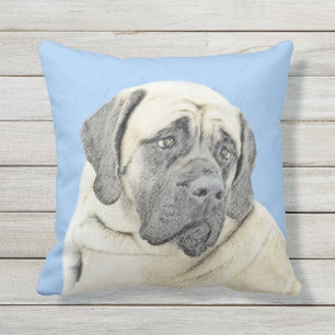 Coussin Peinture mastiff anglaise (Fawn) - Art original de
