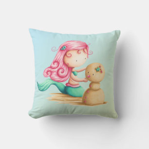 Coussin Peinture mignonne de sirène