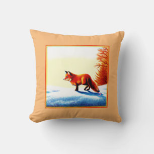 Coussin Peinture mignonne d'un Renard Rouge. Commandez dès
