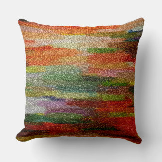 Coussin Peinture multicolore aspect cuir