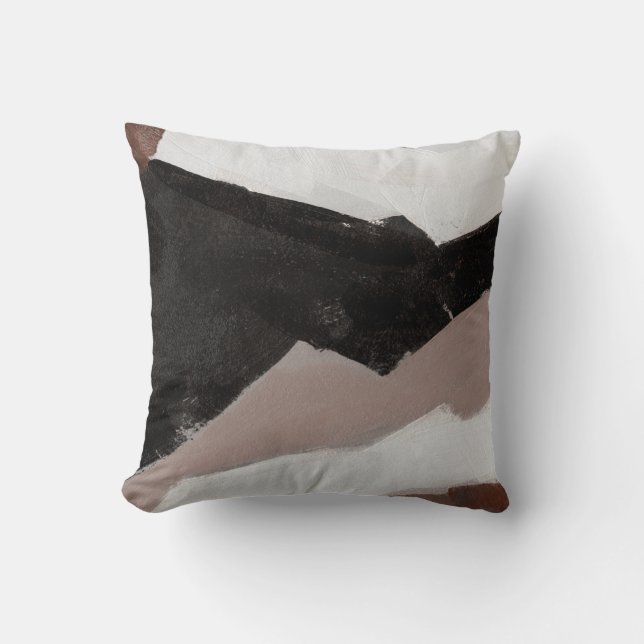 Coussin Peinture multimédia mixte, design abstrait minimal (Recto)