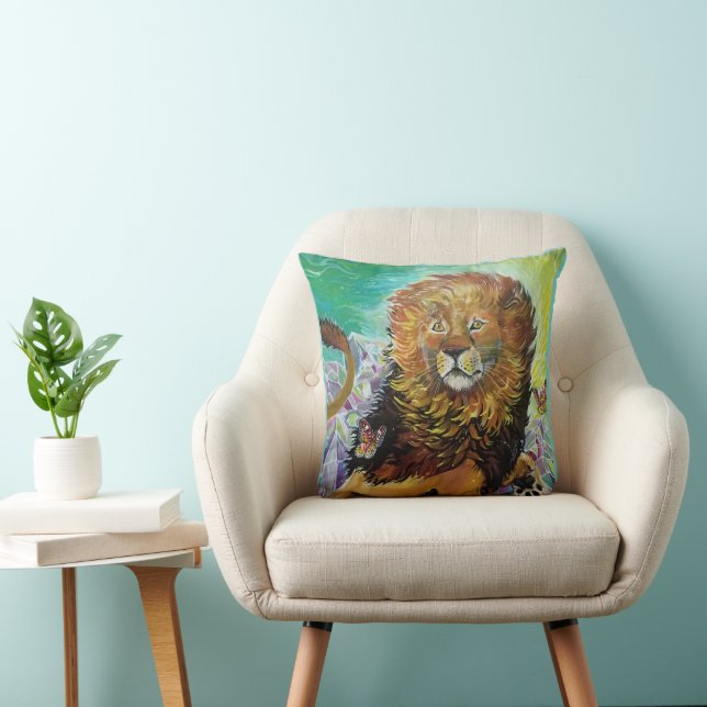 Coussin Peinture mystique en Lion de Cristal "Nouveaux Mon (Chaise)