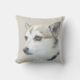 Coussin Peinture norvégienne Lundehund - Art original chie