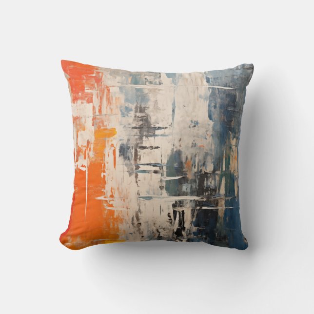Coussin Peinture Numérique Abstraite Carrefour Chromatique (Recto)