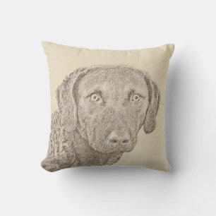 Coussin Peinture originale de chien par Retriever de Chesa