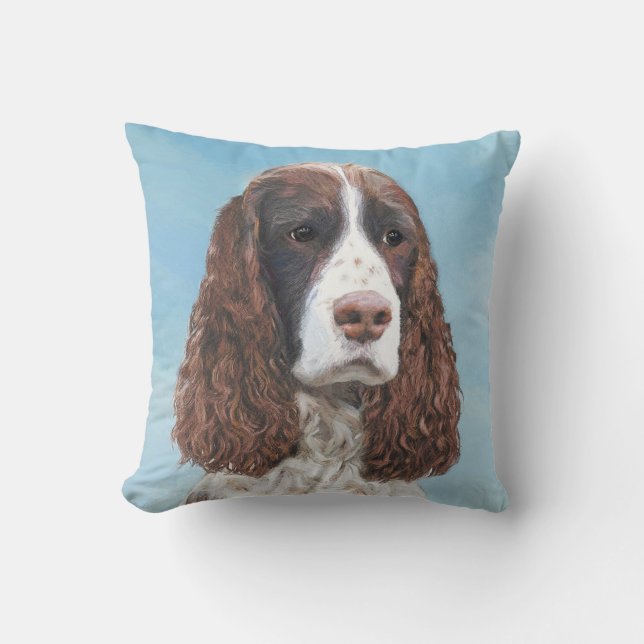 Coussin Peinture originale d'Epagneul Springer Anglais Art (Recto)