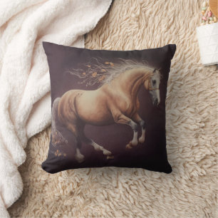 Coussin Peinture Pastel D'Un Cheval De Course
