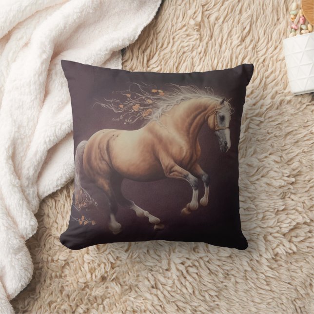 Coussin Peinture Pastel D'Un Cheval De Course (Couverture)