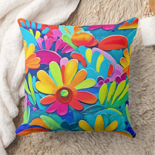 Coussin Peinture Power Fleur Colorée