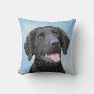 Coussin Peinture Retriever recouverte de boue - Art Chien 