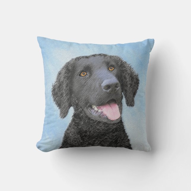 Coussin Peinture Retriever recouverte de boue - Art Chien  (Recto)