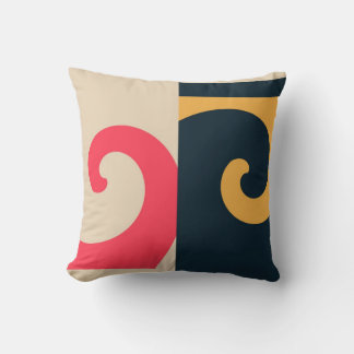 Coussin Peinture Rétro Art Déco Abstrait