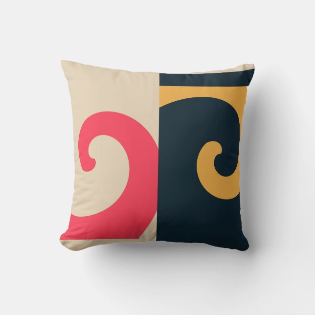 Coussin Peinture Rétro Art Déco Abstrait (Recto)