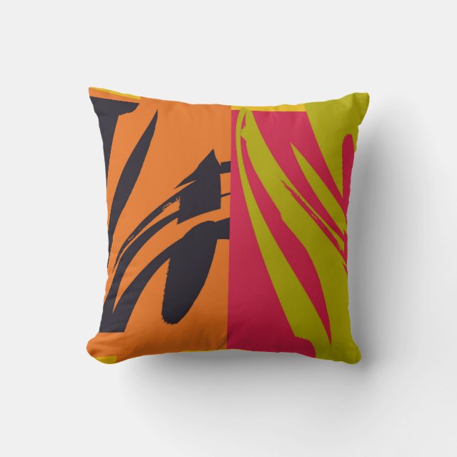 Coussin Peinture rétro colorée Art Déco Abstrait (Recto)